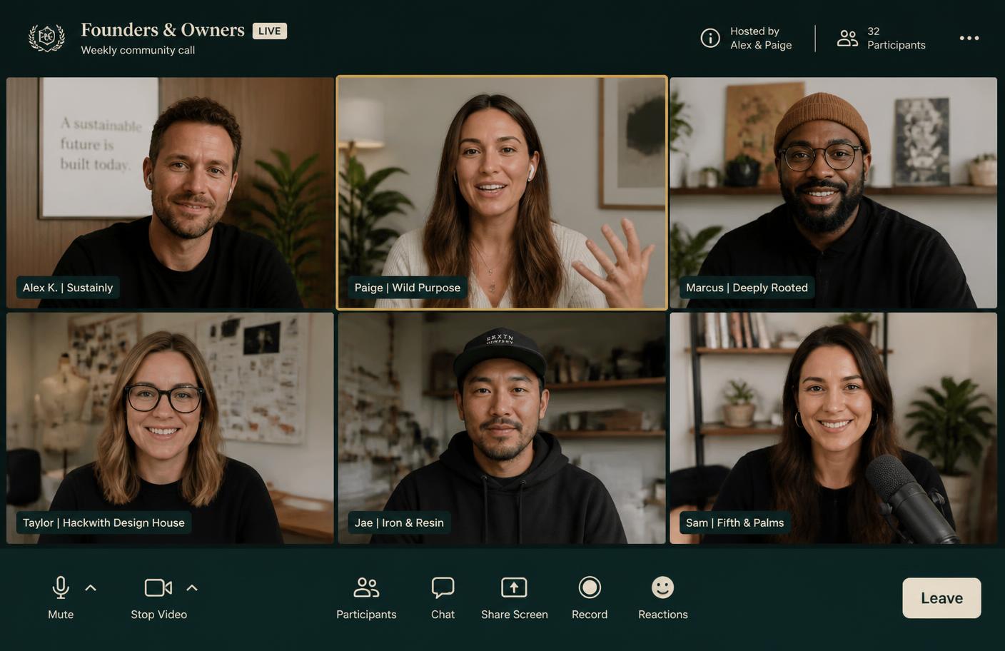Members of the Trydo School community on a live video call